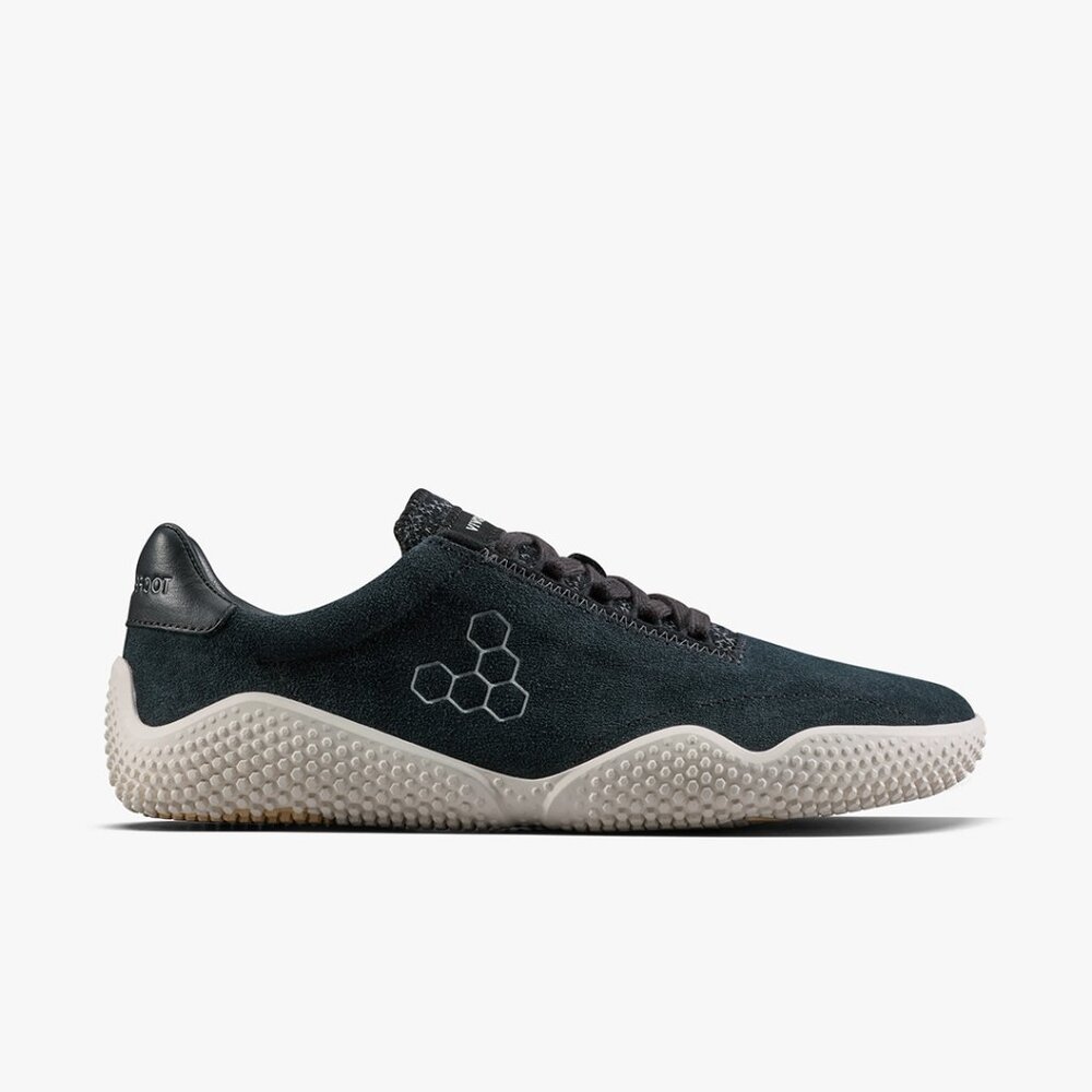 Vivobarefoot Motus Studio Sneaker Leather Womens in Suede Obsidian White - Picture 6 of 13